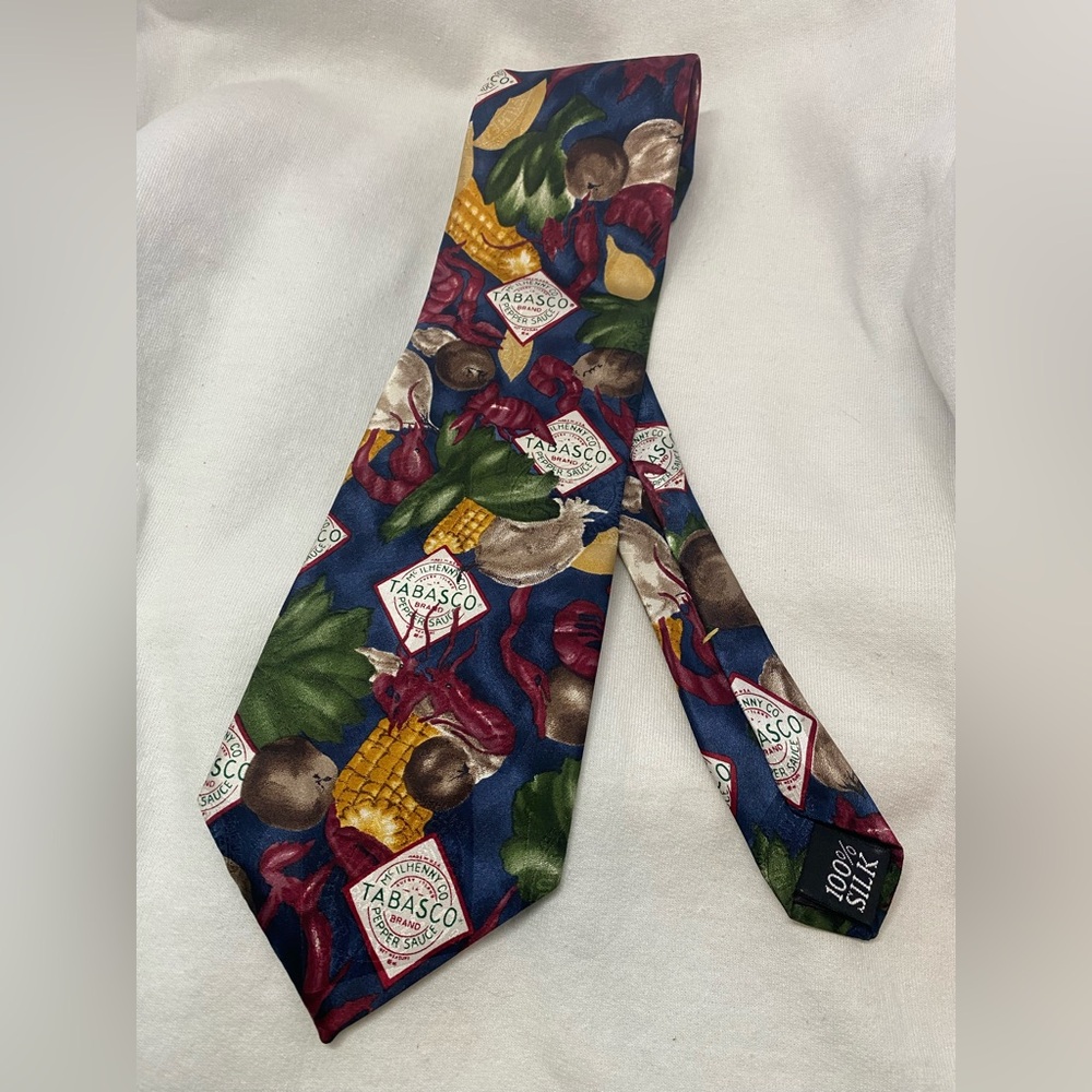 Tabasco Silk Tie - Blue and Red